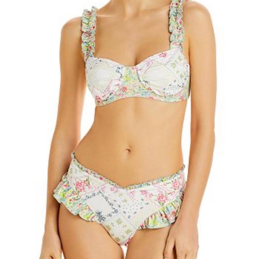 LoveShackFancy white patterned bikini size S